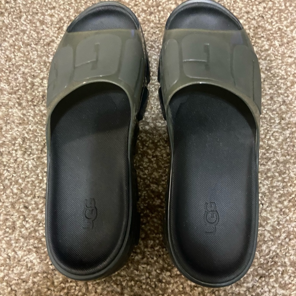 UGG Black/Gray Slide Sandals